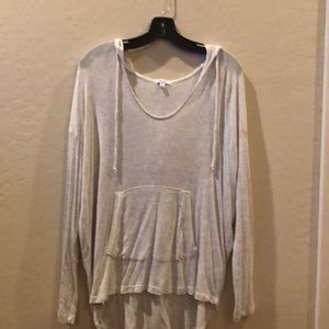 Splendid light gray pullover hooded tee